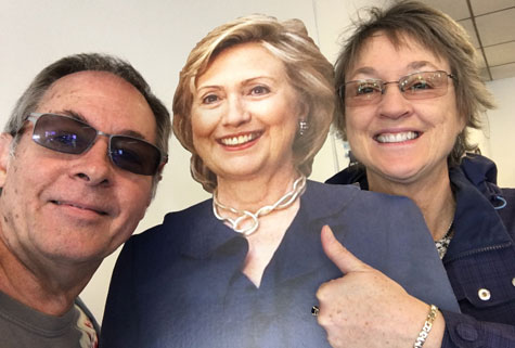Hillary Clinton with Kathy Sheehan and Chuck Dingee